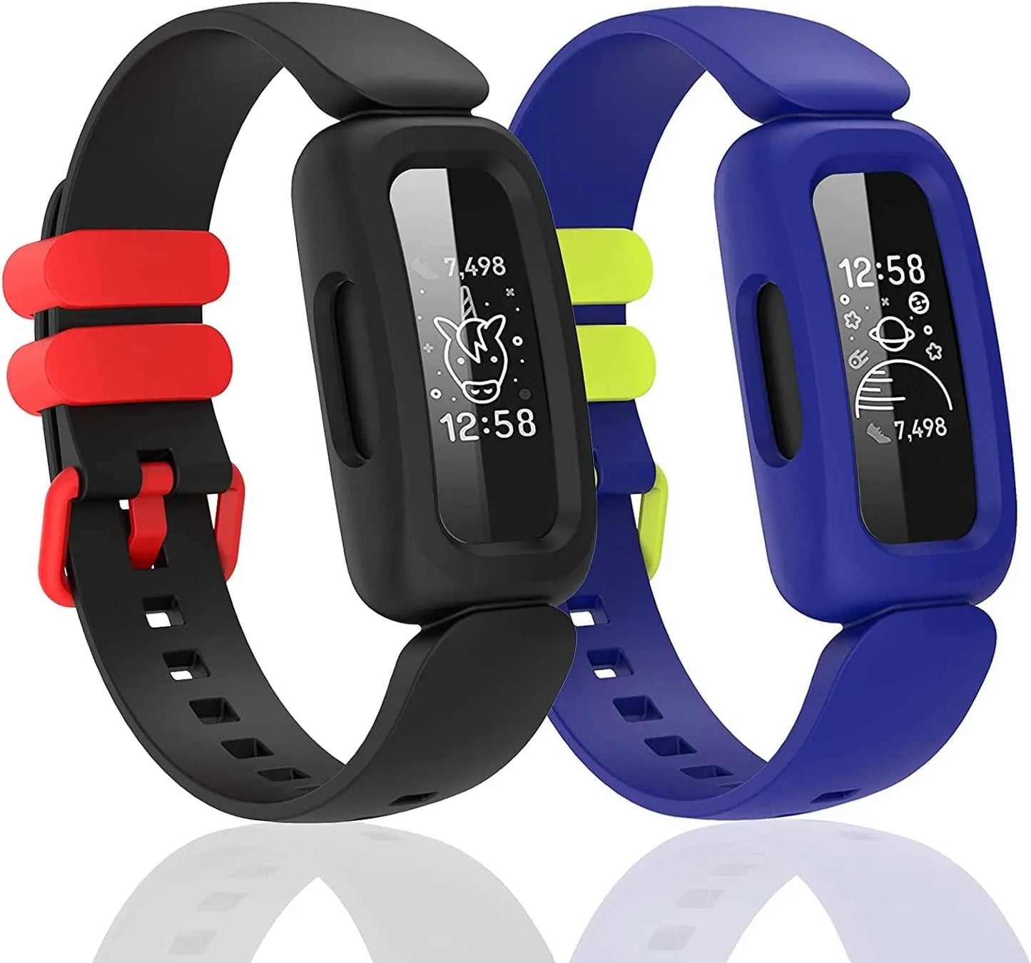 Silicone Bands for Fitbit Ace 3,Waterproof Soft Replacement Bands for Ace 3 Bands for Kids Boys Girls Bracelet Accessories Sports Band for Fitbit Ace 3 Activity Tracker (Black Blue)