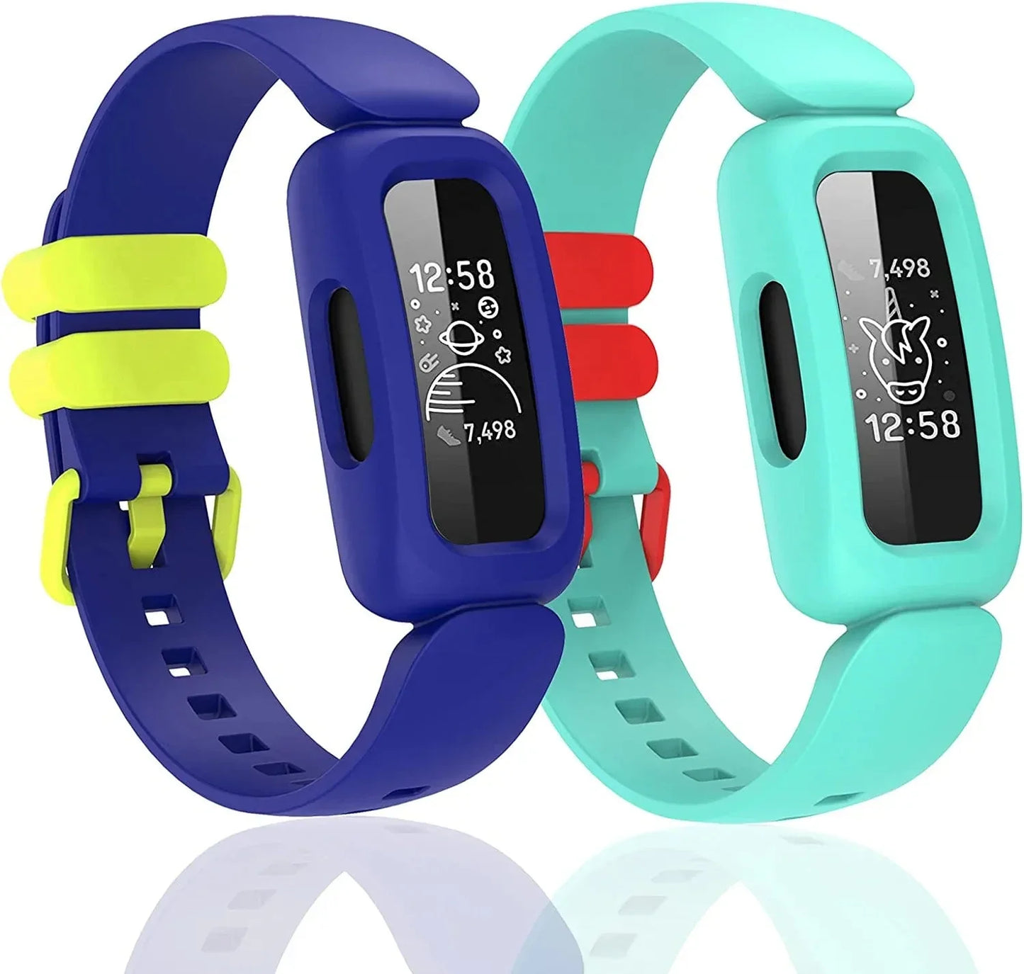 Silicone Bands for Fitbit Ace 3,Waterproof Soft Replacement Bands for Ace 3 Bands for Kids Boys Girls Bracelet Accessories Sports Band for Fitbit Ace 3 Activity Tracker (Black Blue)