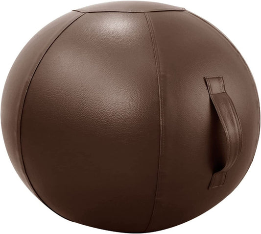 Sitting Ball Chair for Office Pilates Exercise Yoga Ball with Cover for Balance Stability Fitness Ergonomic Posture Exercise Ball Seat with Handle and Pump,Brown,29.5In