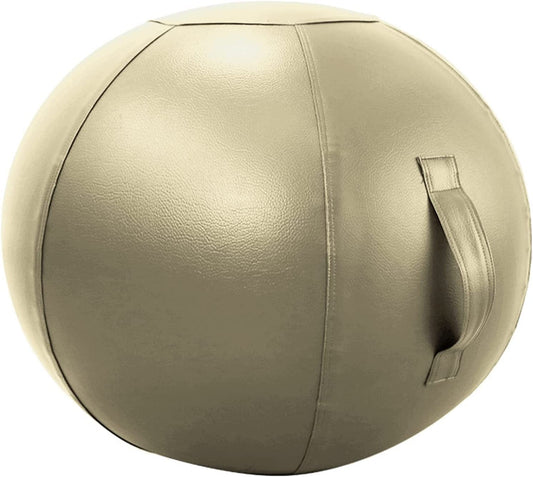 Sitting Ball Chair for Office Pilates Exercise Yoga Ball with Cover for Balance Stability Fitness Ergonomic Posture Exercise Ball Seat with Handle and Pump,Gold,29.5In