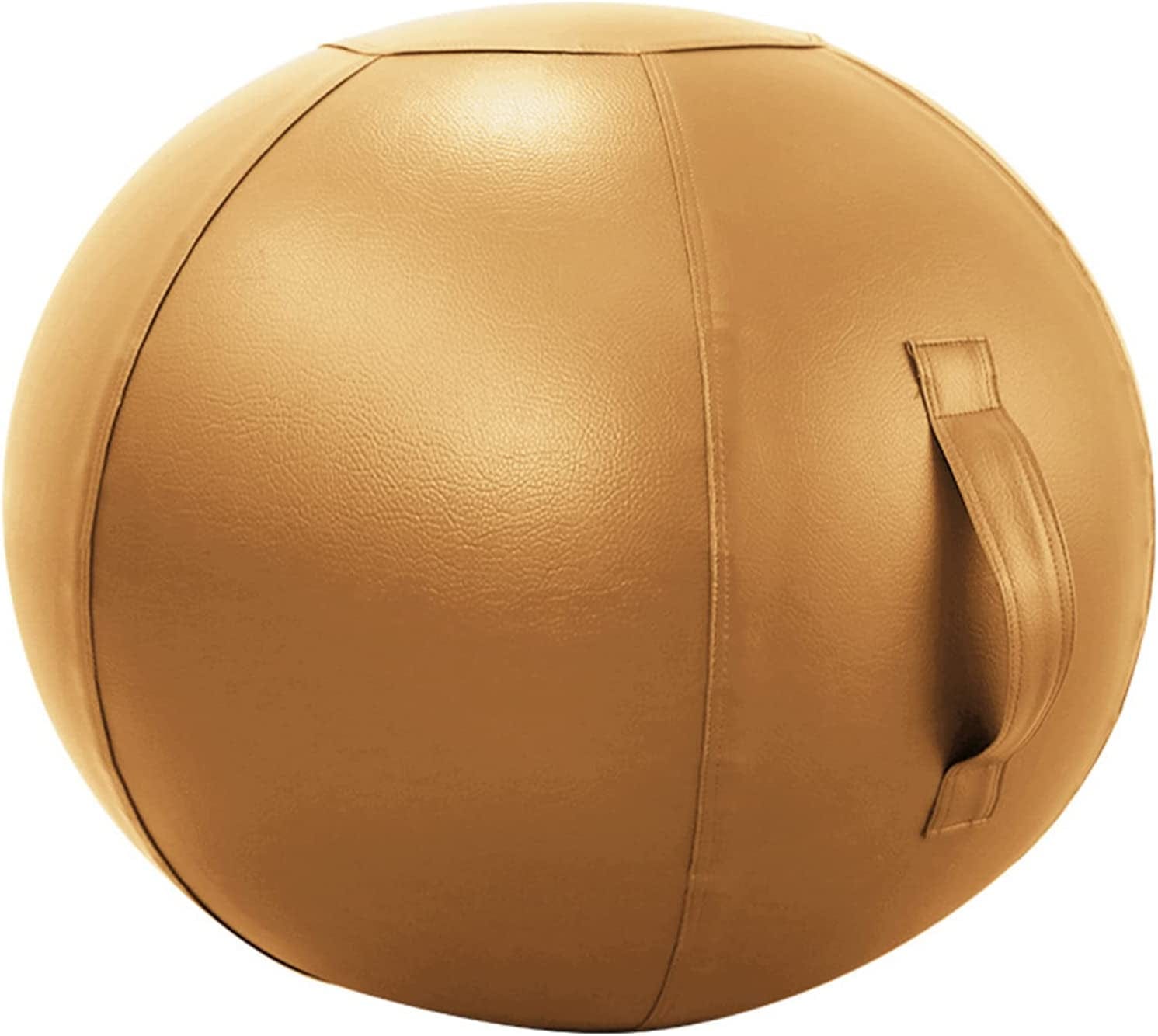 Sitting Ball Chair for Office Pilates Exercise Yoga Ball with Cover for Balance Stability Fitness Ergonomic Posture Exercise Ball Seat with Handle and Pump,Gold,29.5In