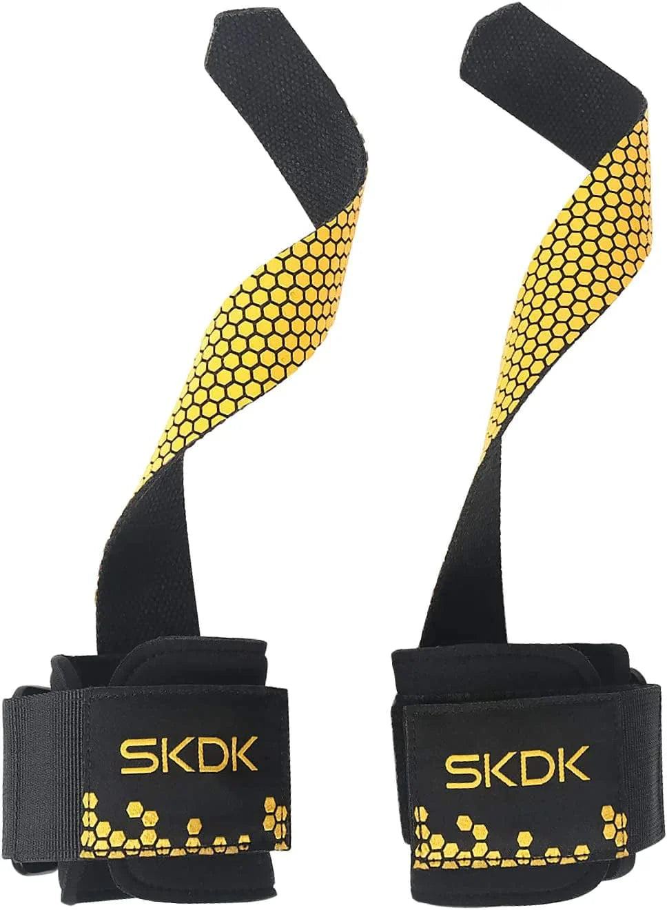 SKDK Cotton Hard Pull Wrist Lifting Straps Grips Band-Deadlift Straps with Neoprene Cushioned Wrist Padded and Anti-Skid Silicone - for Weightlifting, Bodybuilding, Xfit, Strength Training