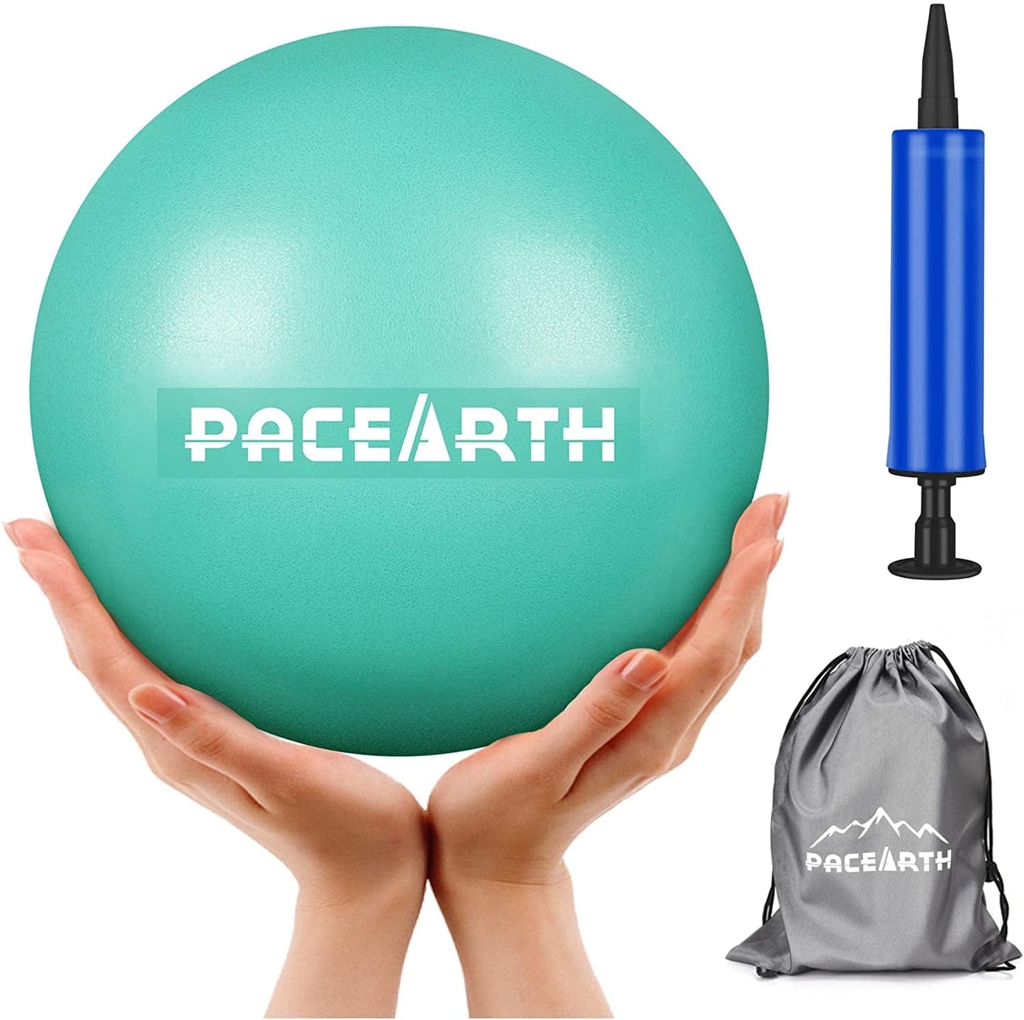 Small Exercise Ball, 9 Inch Pilates Ball, Barre Ball with Air Pump Yoga Mini Bender Ball for Balance, Core Training, Physical Therapy at Home Workout, Gym, Studio