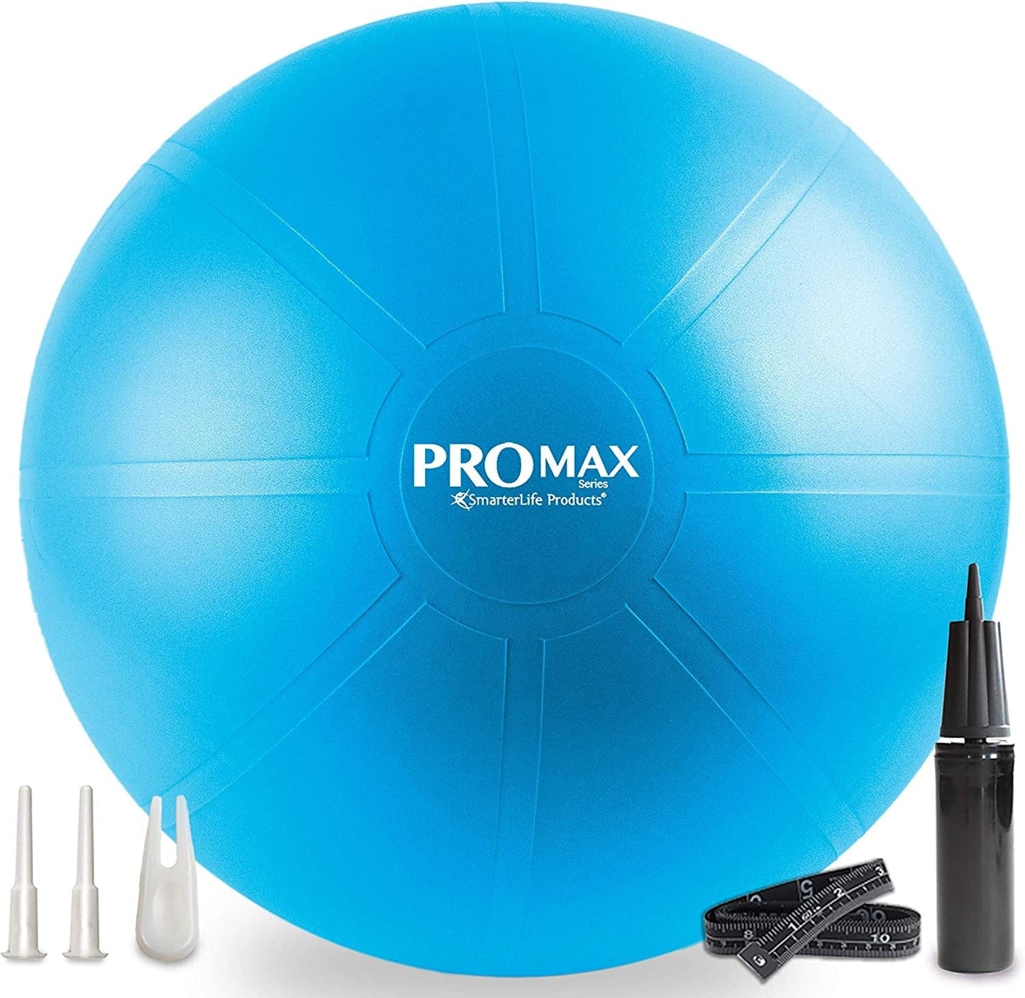 Smarterlife PRO MAX Workout Exercise Ball for Fitness, Yoga, Balance, Stability, or Birthing, Great as Yoga Ball Chair for Office or Exercise Gym Equipment for Home, Non-Slip Design