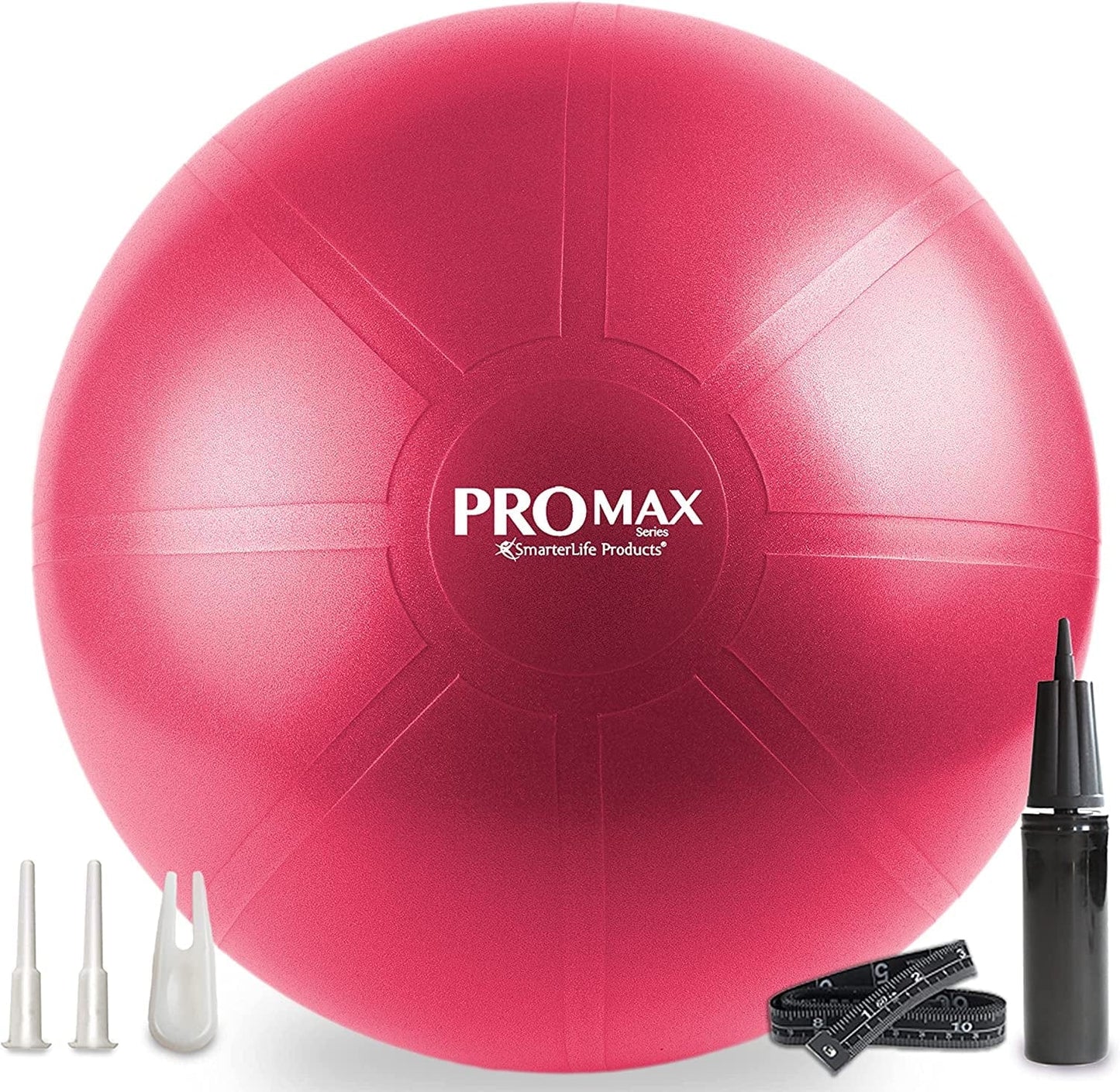 Smarterlife PRO MAX Workout Exercise Ball for Fitness, Yoga, Balance, Stability, or Birthing, Great as Yoga Ball Chair for Office or Exercise Gym Equipment for Home, Non-Slip Design