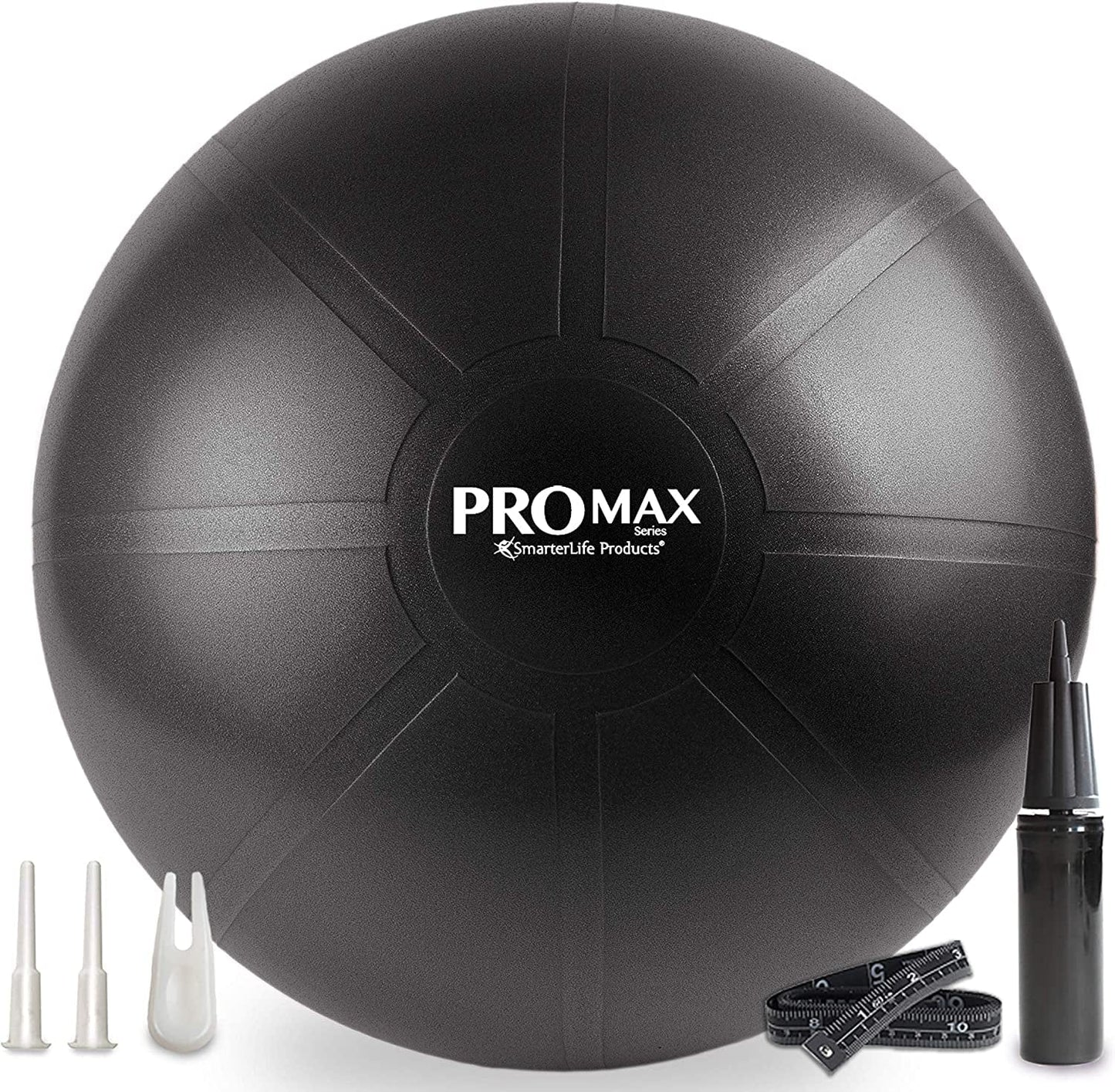 Smarterlife PRO MAX Workout Exercise Ball for Fitness, Yoga, Balance, Stability, or Birthing, Great as Yoga Ball Chair for Office or Exercise Gym Equipment for Home, Non-Slip Design