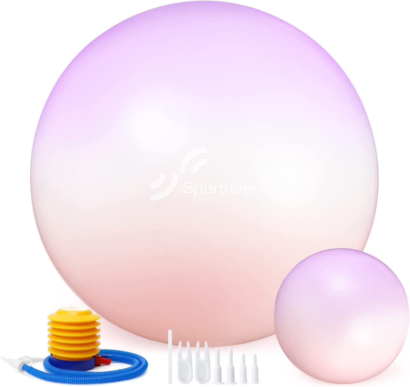 Sportneer Exercise Ball - Extra Thick Yoga Ball with Barre Ball and Quick Pump - Anti-Burst and Slip Resistant Fitness Ball Chair for Balance, Home Gym, Stability, Pregnancy and Physical Therapy