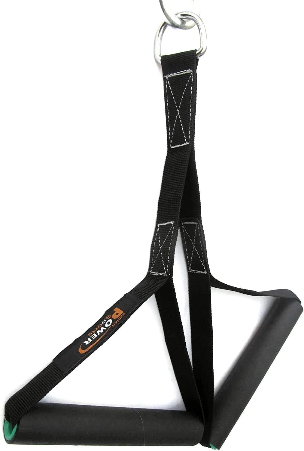 STIRRUP HANDLE 1-D DOUBLE Long 11" for Multi-Gym Cable Crossover Attachment MULTI-USE Gym Equipment, Resistance Bands, Suspension Body Trainers, Tricep/Bicep Ultimate Trainer Sure-Grip