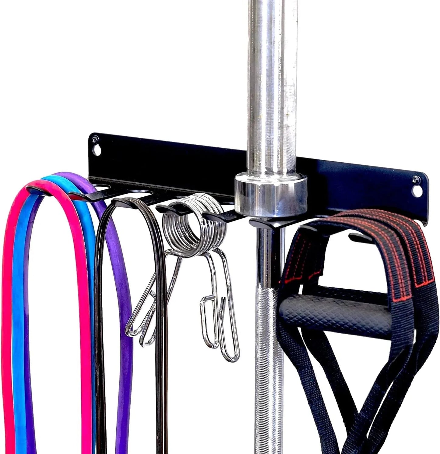 Storeyourboard Home Gym Equipment Storage Rack, Wall Mount Hanging Organizer, Fitness Accessories Workout Bands Jump Ropes Yoga Foam Roller Belts, Solid Metal Exercise Gear Hooks