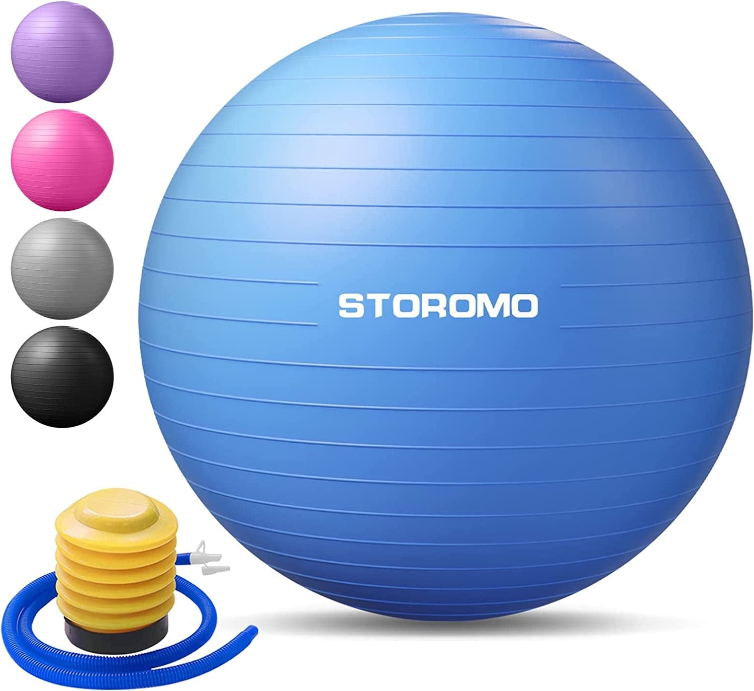 STOROMO Exercise Ball (45Cm-95Cm),Yoga Ball ,Pilates Ball,Medicine Balls for Exercise,Yoga Ball Chair,Extra Thick anti Burst,For Balance Stability Workout,Pregnancy Birthing and Physical Therapy