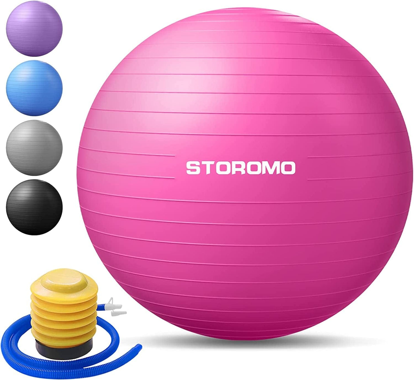STOROMO Exercise Ball (45Cm-95Cm),Yoga Ball ,Pilates Ball,Medicine Balls for Exercise,Yoga Ball Chair,Extra Thick anti Burst,For Balance Stability Workout,Pregnancy Birthing and Physical Therapy