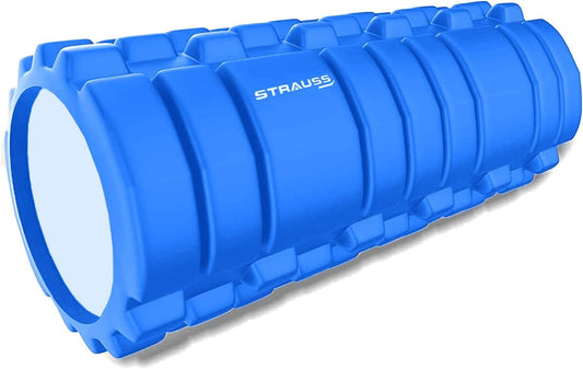 STRAUSS Deep Tissue Massage Foam Roller, 33 Cm, (Blue)
