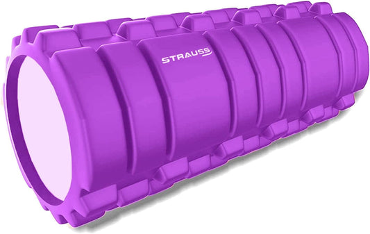 STRAUSS Grid Foam Roller (33Cm, Deep Tissue, Purple)