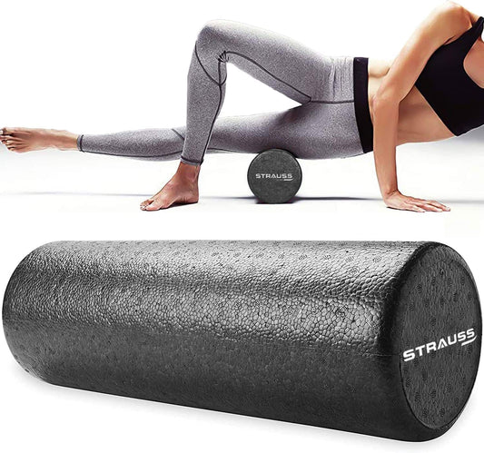 STRAUSS High Density Foam Roller, 45Cm, (Black)