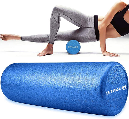 STRAUSS High Density Foam Roller, 45Cm, (Blue)