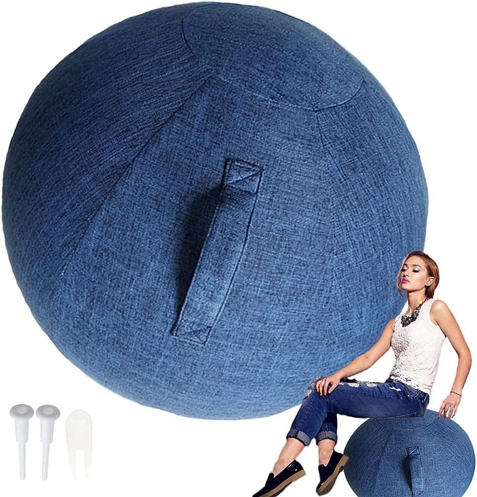 STZXDP 75Cm Durable Yoga Ball Cover, Gym Ball Cover Exercise Pilates Ball Cover,Sitting Ball Dustproof Covers Storage Bag with Carry Handle for Balance Stability Fitness 4,75CM