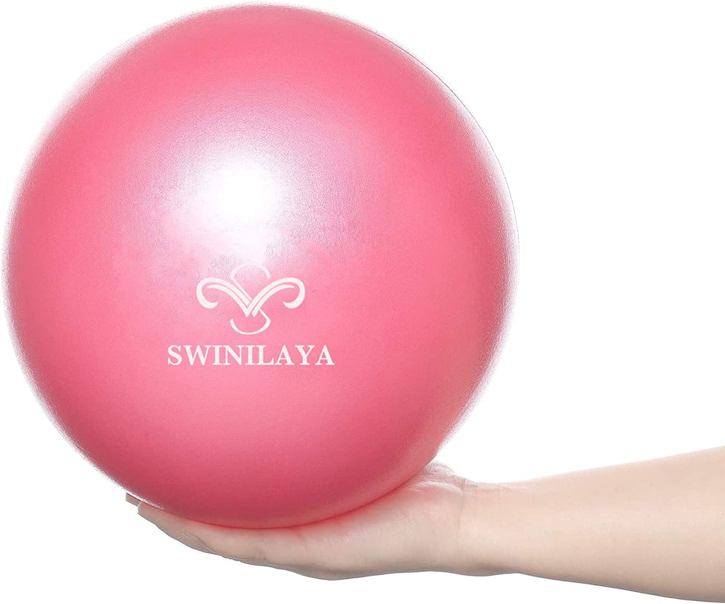 SWINILAYA 9 Inch Small Exercise Balls for Yoga, Barre, Physical Therapy, Stretching, Posture, Core Fitness – Mini Bender & Massager Ball for Back Pain with Workout Guide