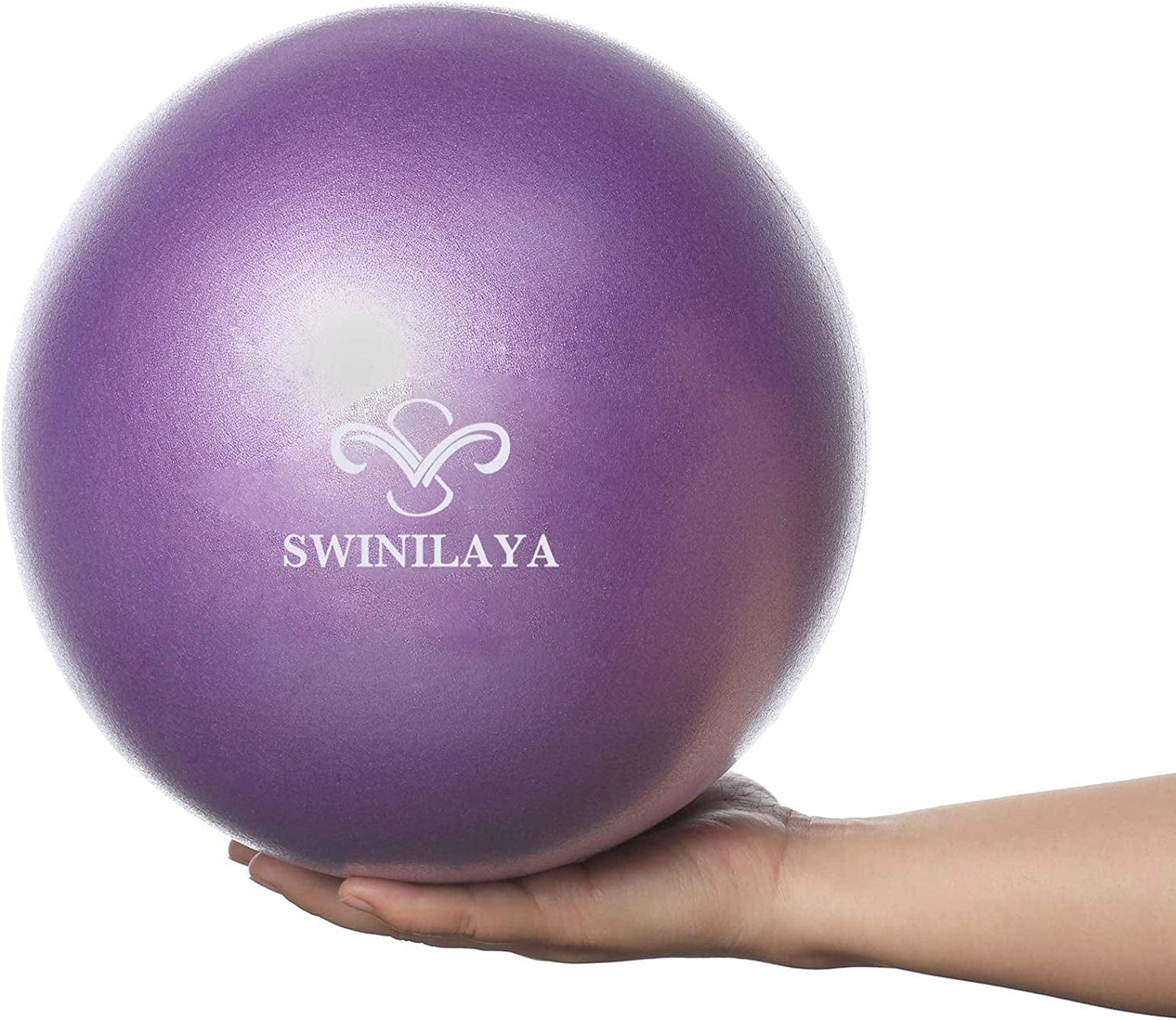 SWINILAYA 9 Inch Small Exercise Balls for Yoga, Barre, Physical Therapy, Stretching, Posture, Core Fitness – Mini Bender & Massager Ball for Back Pain with Workout Guide