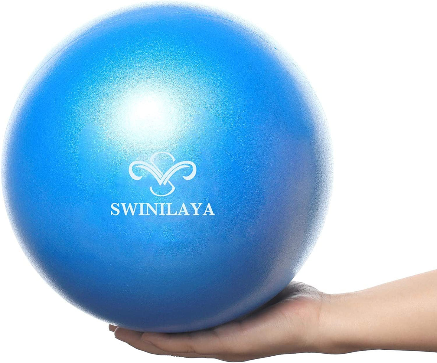 SWINILAYA 9 Inch Small Exercise Balls for Yoga, Barre, Physical Therapy, Stretching, Posture, Core Fitness – Mini Bender & Massager Ball for Back Pain with Workout Guide