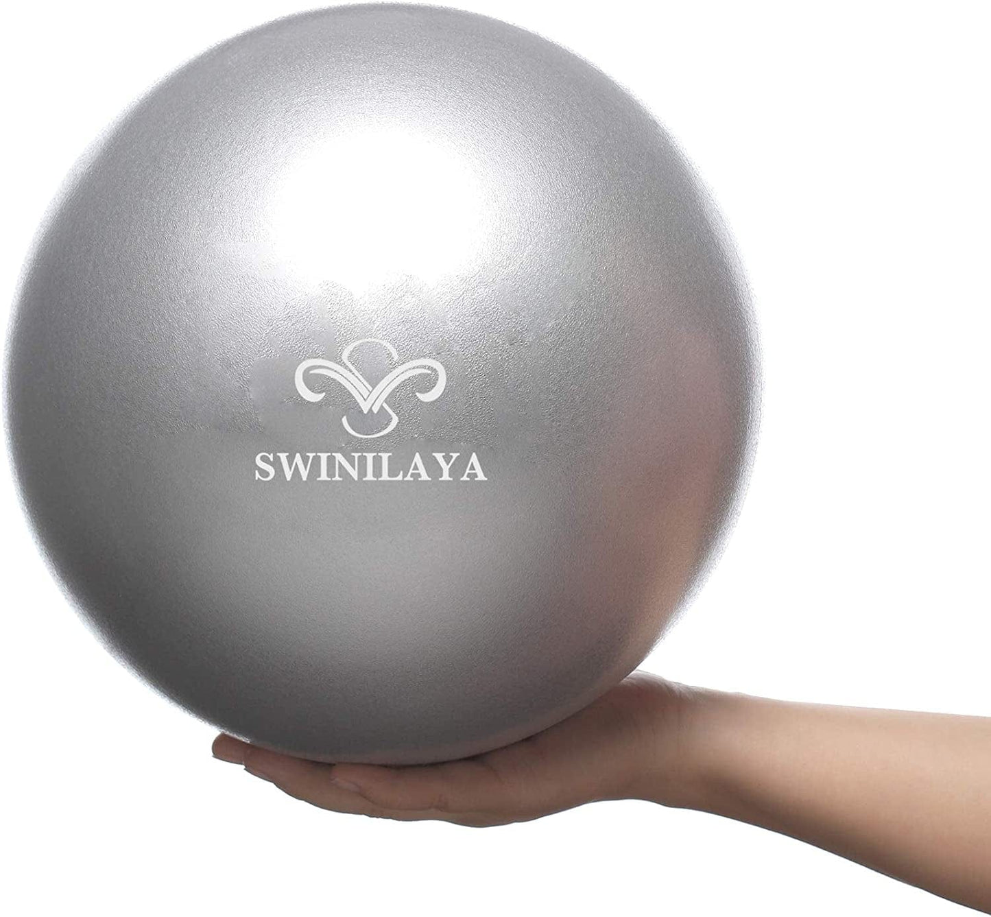 SWINILAYA 9 Inch Small Exercise Balls for Yoga, Barre, Physical Therapy, Stretching, Posture, Core Fitness – Mini Bender & Massager Ball for Back Pain with Workout Guide