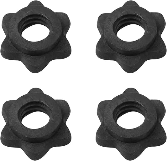 SYCOOVEN 4Pcs Spinlock Collars, 25Mm Dumbbell Hex Nut, Anti-Slip Spin-Lock Collars Screw Clamps for Dumbell Weight Lifting Fitness Training Practical Training Rod Accessories