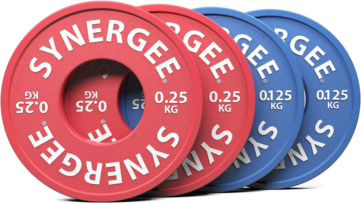 Synergee Rubberized Fractional Plates and Change Plates 0.125 Kg, 0.25 Kg, 0.5 Kg, 1.0 Kg, 1.5 Kg, 2.0 Kg and 2.5 Kg Set. Incremental Weights, Micro Weights for Powerlifting & Olympic Lifting