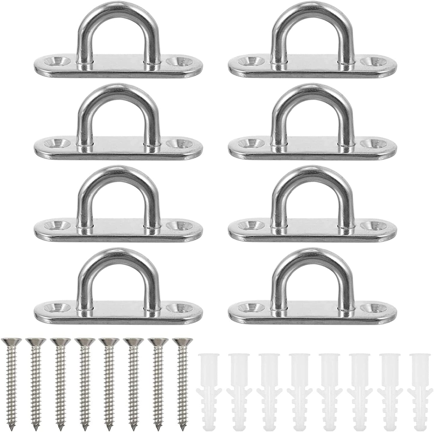TEHAUX 24Pcs Staple Ceiling Silver Durable Fixed Chair Steel Hook Loop Gym for Plates Hardware Hooks Hammock Marine Suspension Trainer Mount Air Stainless Anchor Yoga Strap Swing Bracket