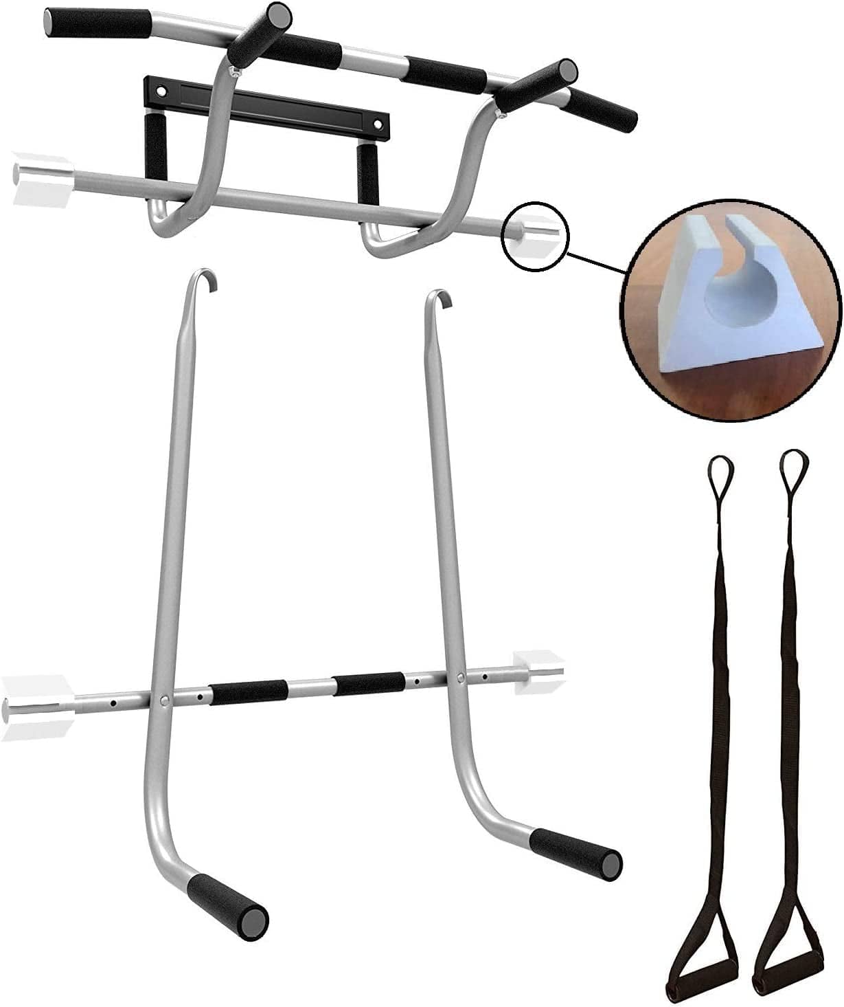 The Original Patented Triple Door Gym, as Seen on TV, Protect Your Door with Our New Upgraded White Solid Foam Supports, USA Design, Warranty & Patent