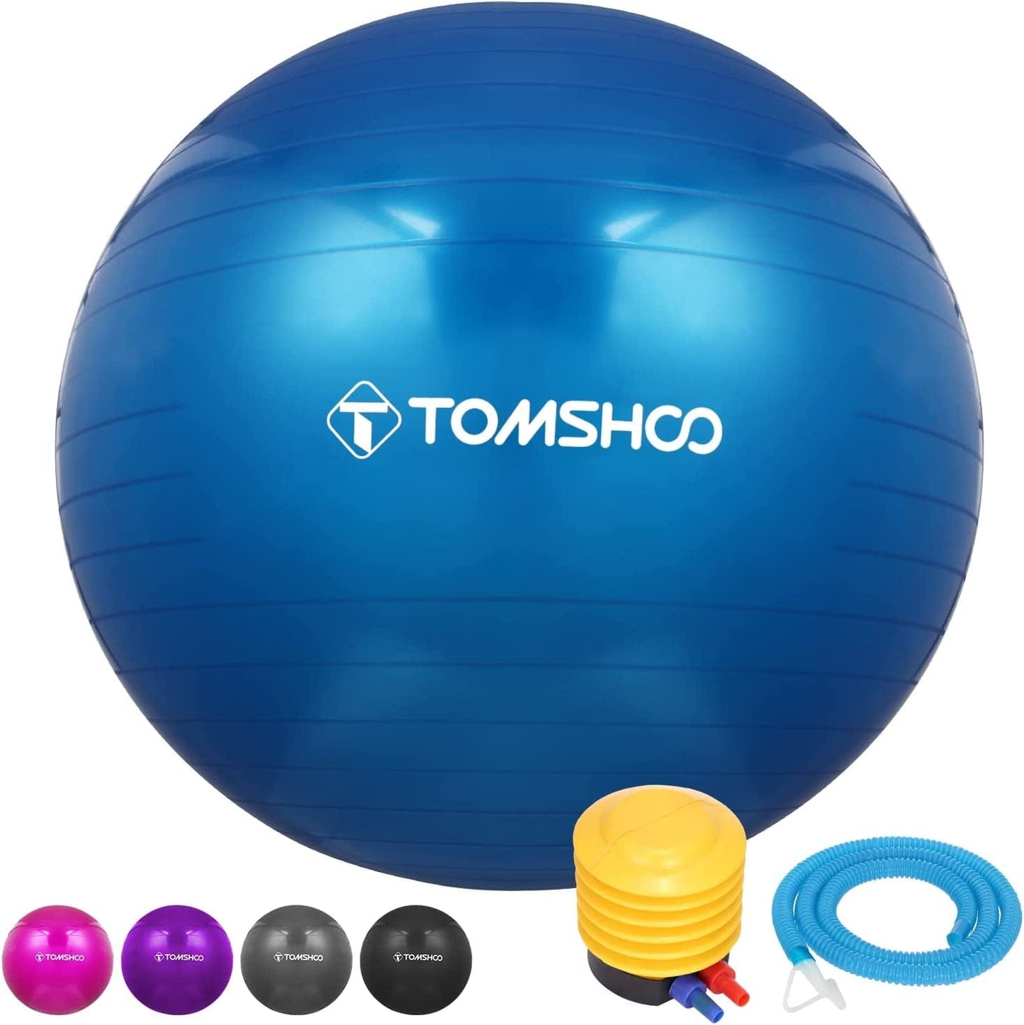 TOMSHOO Anti-Burst Yoga Ball Thickened Stability Balance Ball Pilates Barre Physical Fitness Exercise Ball 45CM / 55CM / 65CM / 75CM Gift Air Pump