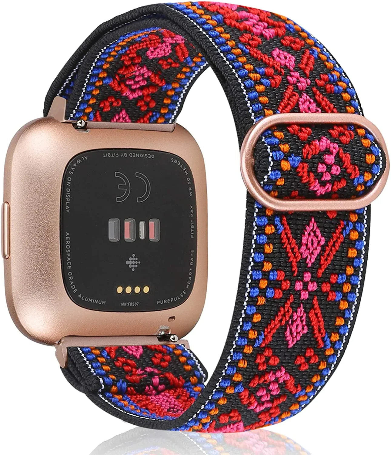 TOYOUTHS Compatible with Fitbit Versa/Versa 2 Bands for Women Men Adjustable Elastic Nylon Fabric Strap Replacement for Versa Lite Edition Stretchy Solo Loop Bracelet Wristband Accessories