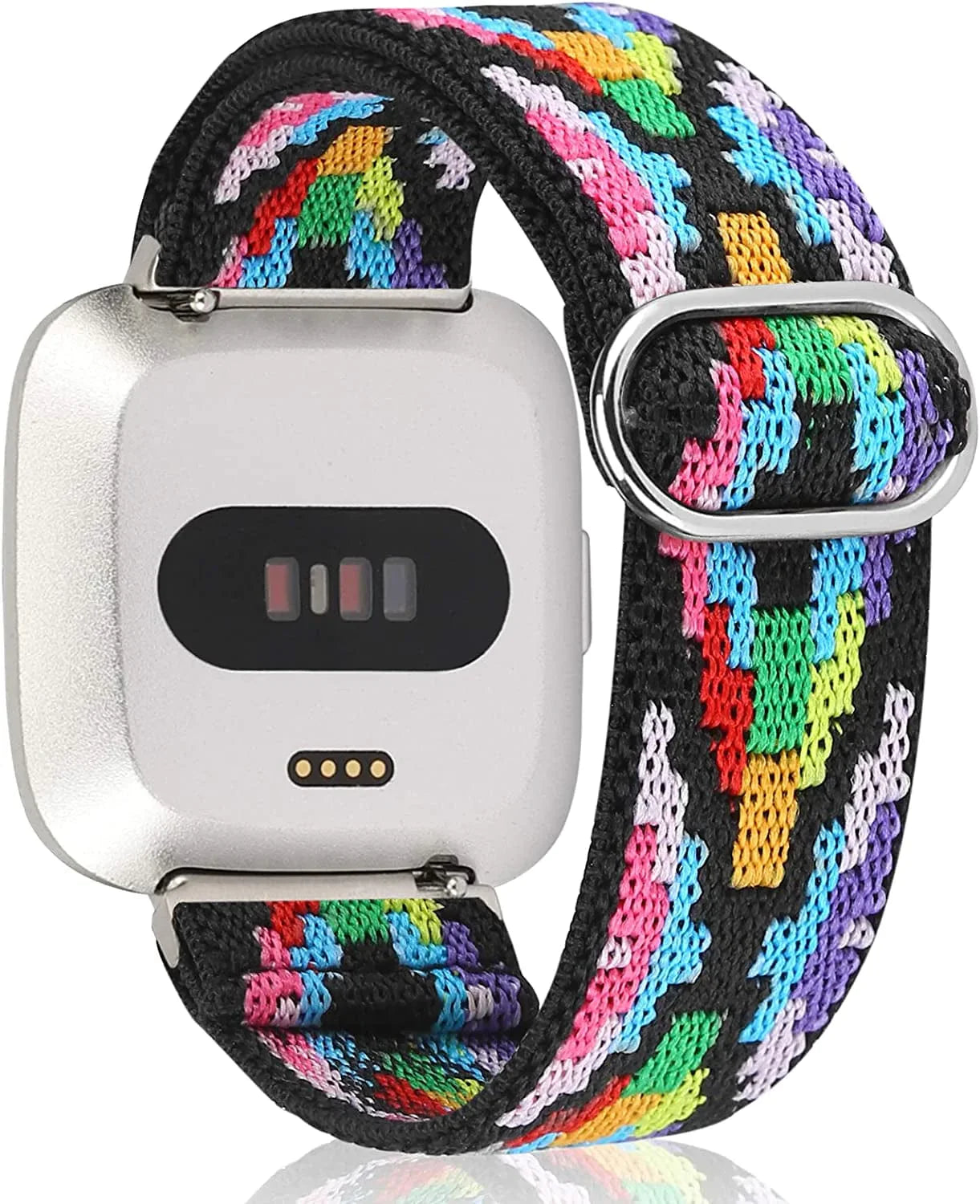 TOYOUTHS Compatible with Fitbit Versa/Versa 2 Bands for Women Men Adjustable Elastic Nylon Fabric Strap Replacement for Versa Lite Edition Stretchy Solo Loop Bracelet Wristband Accessories