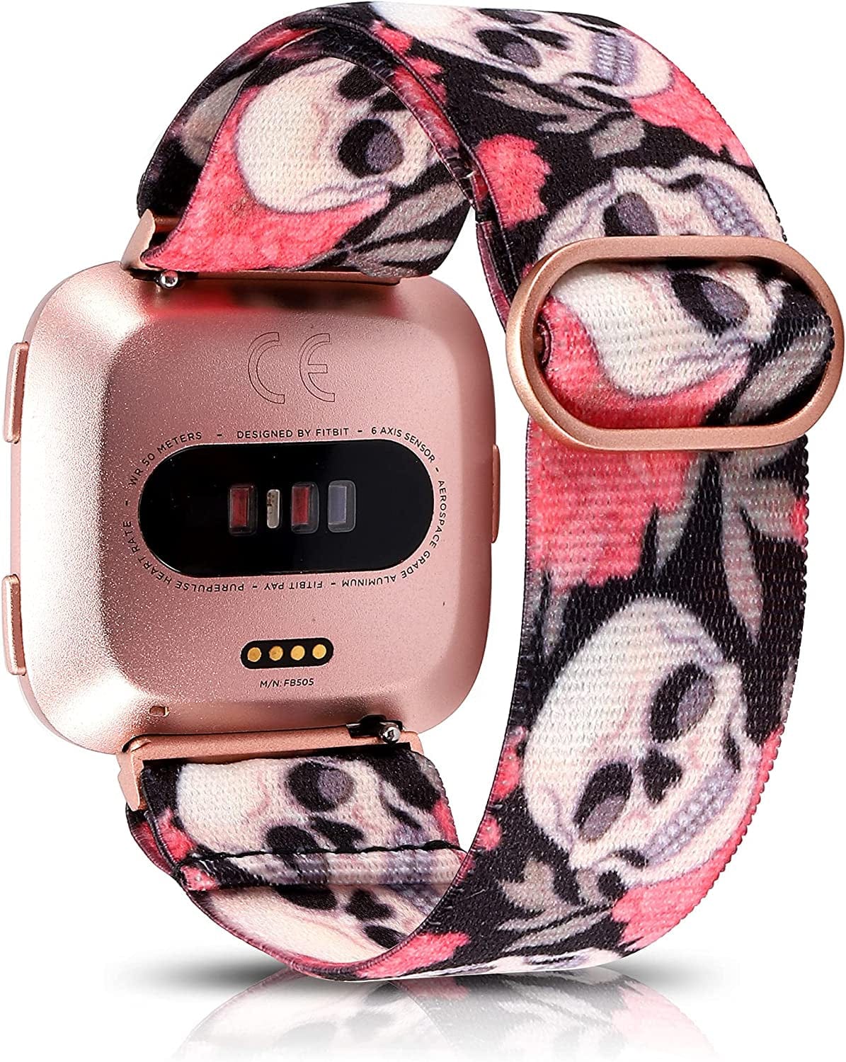 TOYOUTHS Compatible with Fitbit Versa/Versa 2 Bands for Women Men Adjustable Elastic Nylon Fabric Strap Replacement for Versa Lite Edition Stretchy Solo Loop Bracelet Wristband Accessories