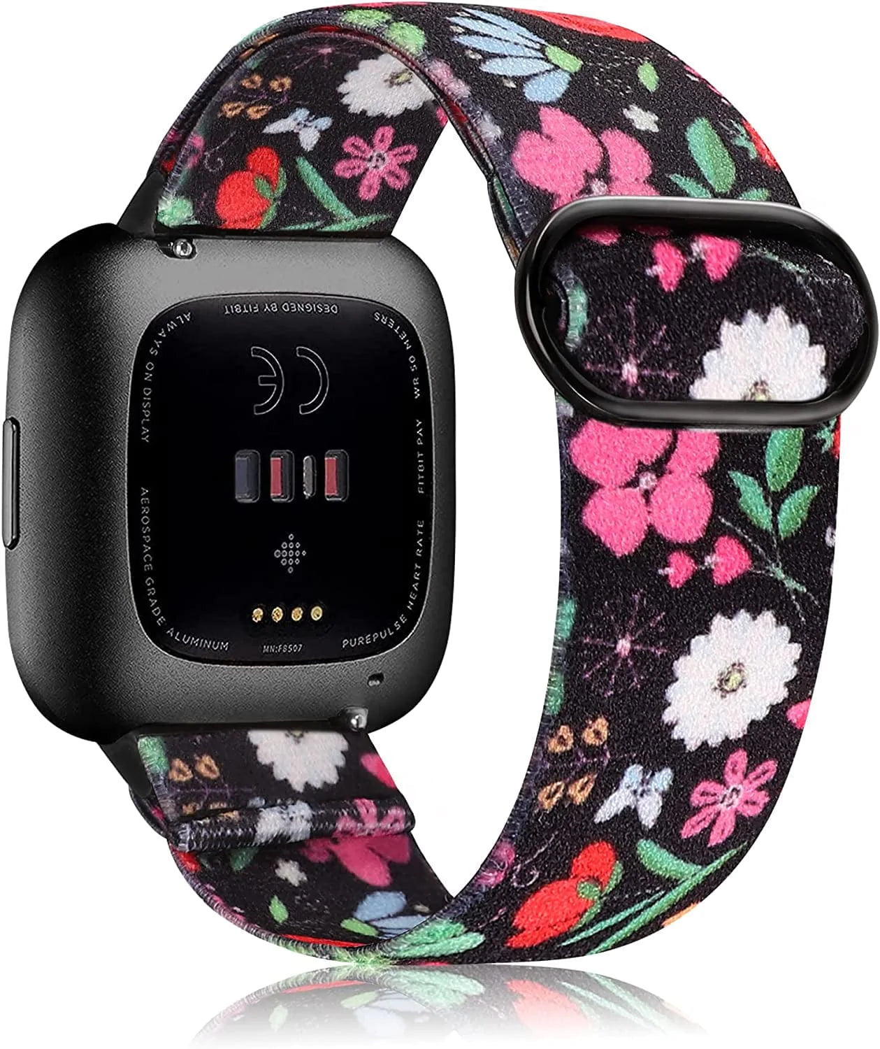 TOYOUTHS Compatible with Fitbit Versa/Versa 2 Bands for Women Men Adjustable Elastic Nylon Fabric Strap Replacement for Versa Lite Edition Stretchy Solo Loop Bracelet Wristband Accessories