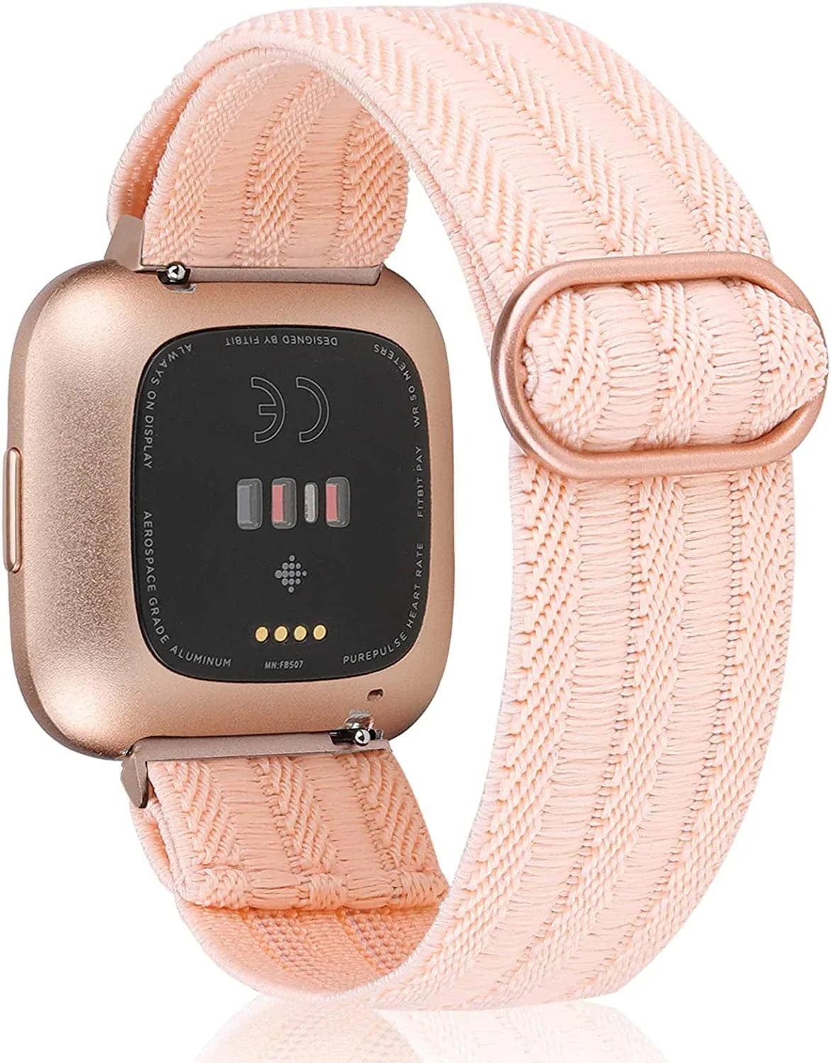 TOYOUTHS Compatible with Fitbit Versa/Versa 2 Bands for Women Men Adjustable Elastic Nylon Fabric Strap Replacement for Versa Lite Edition Stretchy Solo Loop Bracelet Wristband Accessories