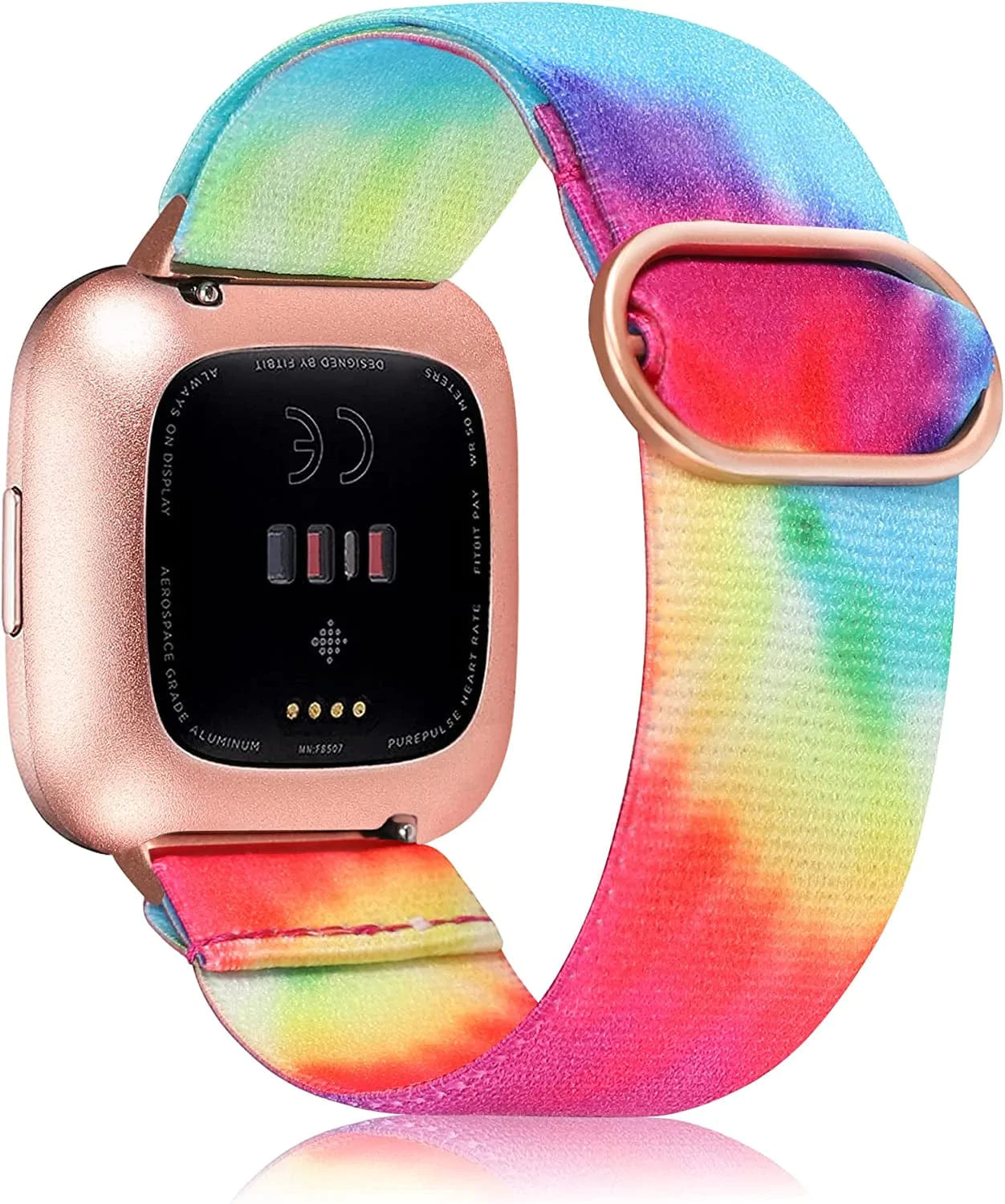 TOYOUTHS Compatible with Fitbit Versa/Versa 2 Bands for Women Men Adjustable Elastic Nylon Fabric Strap Replacement for Versa Lite Edition Stretchy Solo Loop Bracelet Wristband Accessories