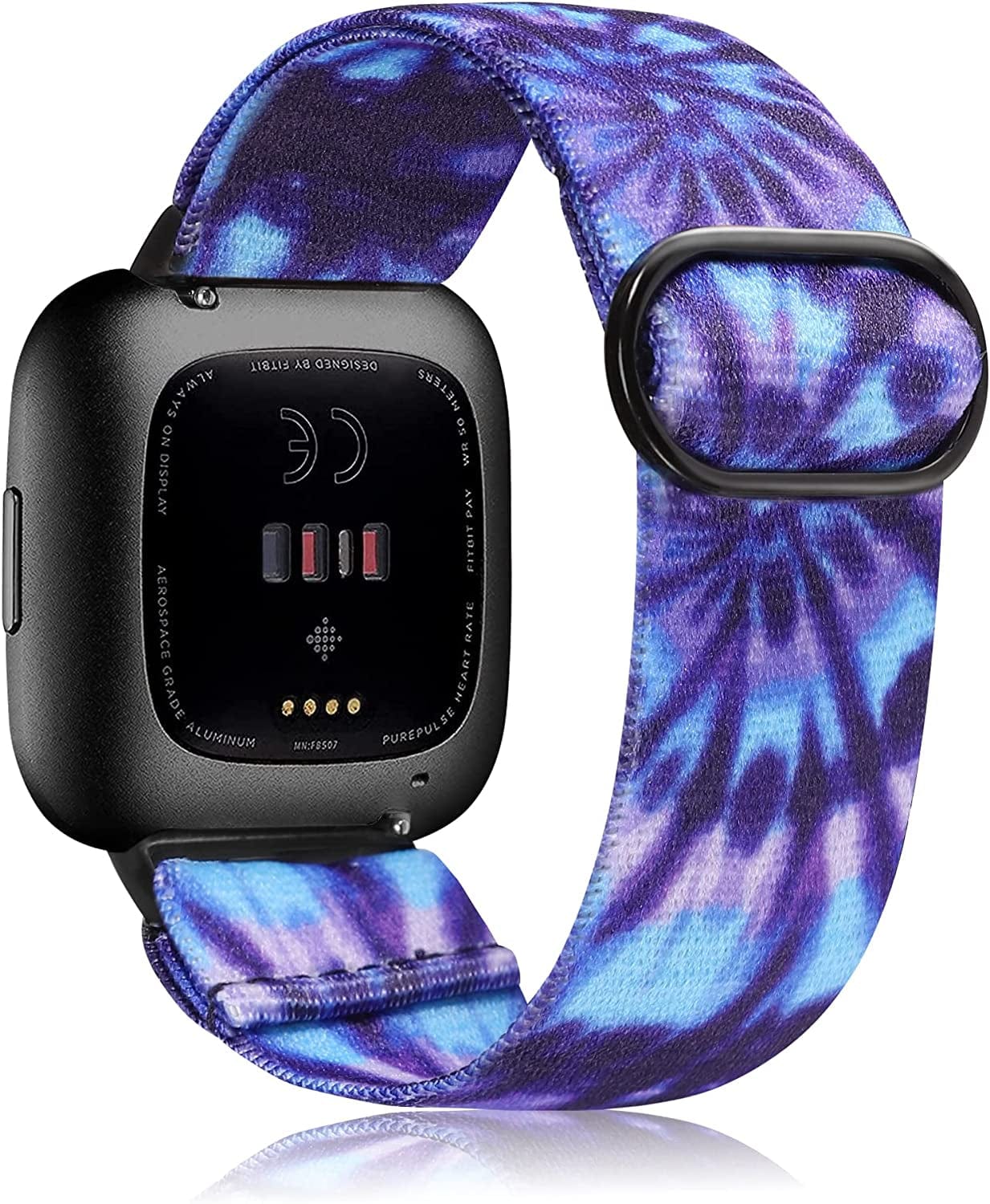 TOYOUTHS Compatible with Fitbit Versa/Versa 2 Bands for Women Men Adjustable Elastic Nylon Fabric Strap Replacement for Versa Lite Edition Stretchy Solo Loop Bracelet Wristband Accessories