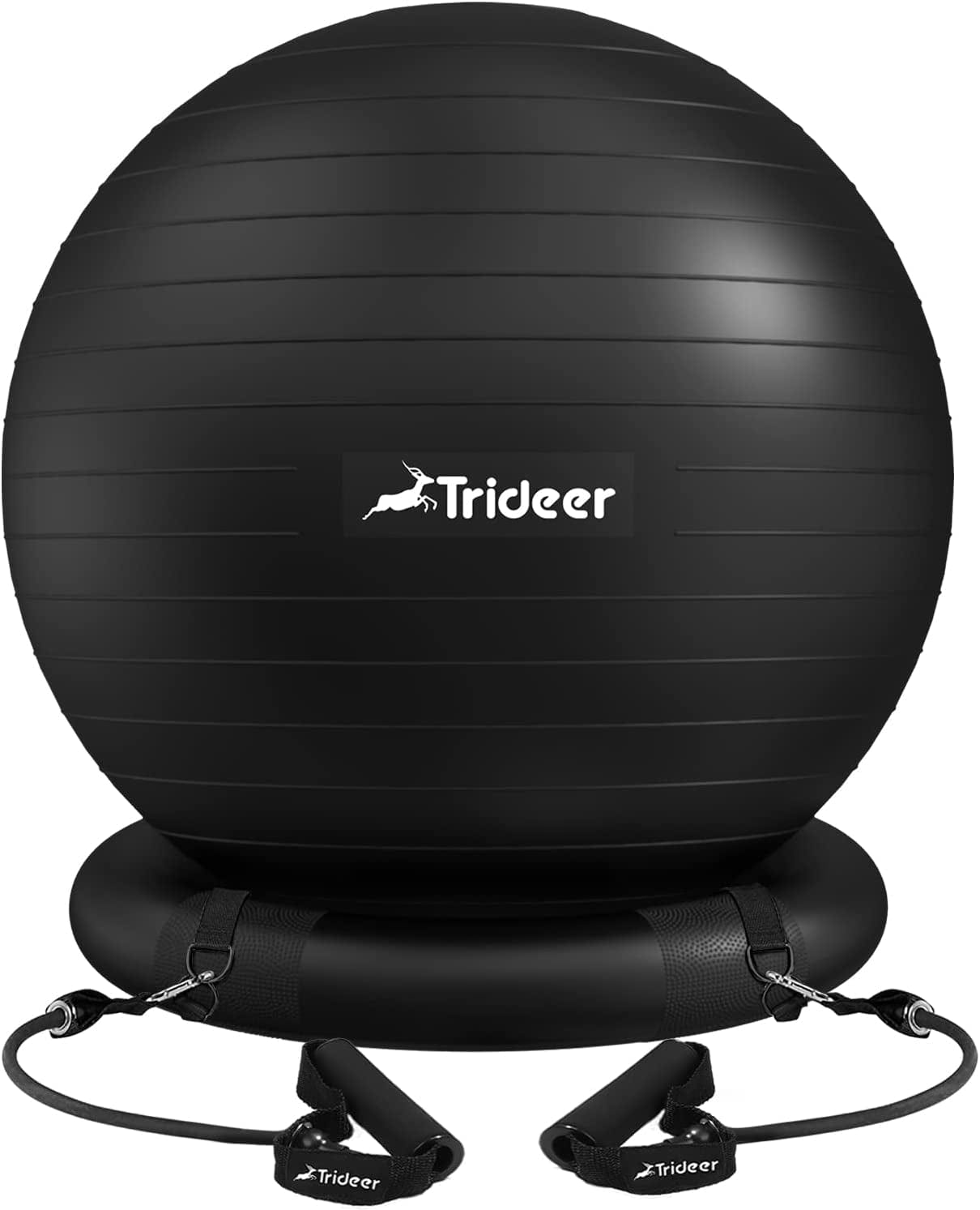 Trideer Ball Chair Yoga Ball Chair Exercise Ball Chair with Base & Bands for Home Gym Workout Ball for Abs, Stability Ball & Balance Ball Seat to Relieve Back Pain