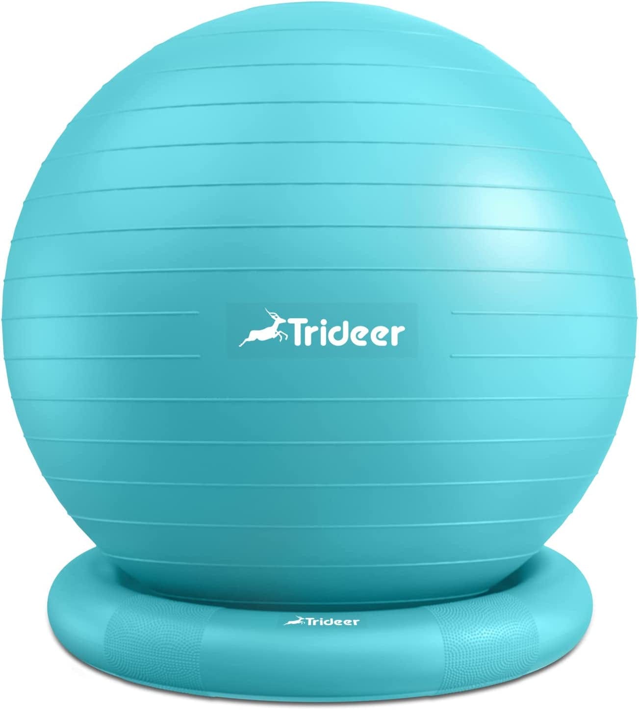 Trideer Ball Chair Yoga Ball Chair Exercise Ball Chair with Base for Home Office Desk, Stability Ball & Balance Ball Seat to Relieve Back Pain, Home Gym Workout Ball for Abs