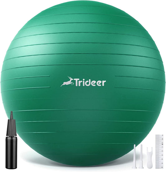 Trideer Exercise Ball for Physical Therapy, Swiss Ball Physio Ball for Rehab Exercises, Workout Fitness Ball for Core Strength, Yoga Ball for Balance & Flexibility