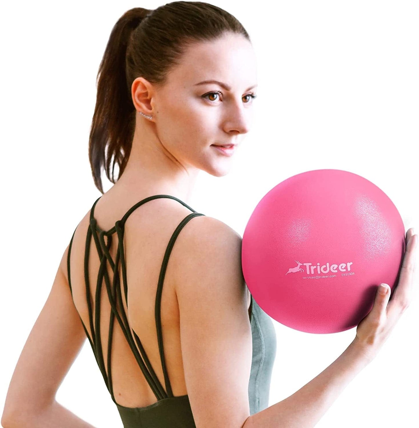 Trideer Pilates Ball 9 Inch Core Ball, Small Exercise Ball with Exercise Guide Barre Ball Bender Ball Mini Yoga Ball for Pilates, Yoga, Core Training, Physical Therapy, Balance, Stability, Stretching