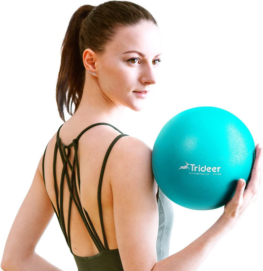 Trideer Pilates Ball 9 Inch Core Ball, Small Exercise Ball with Exercise Guide Barre Ball Bender Ball Mini Yoga Ball for Pilates, Yoga, Core Training, Physical Therapy, Balance, Stability, Stretching