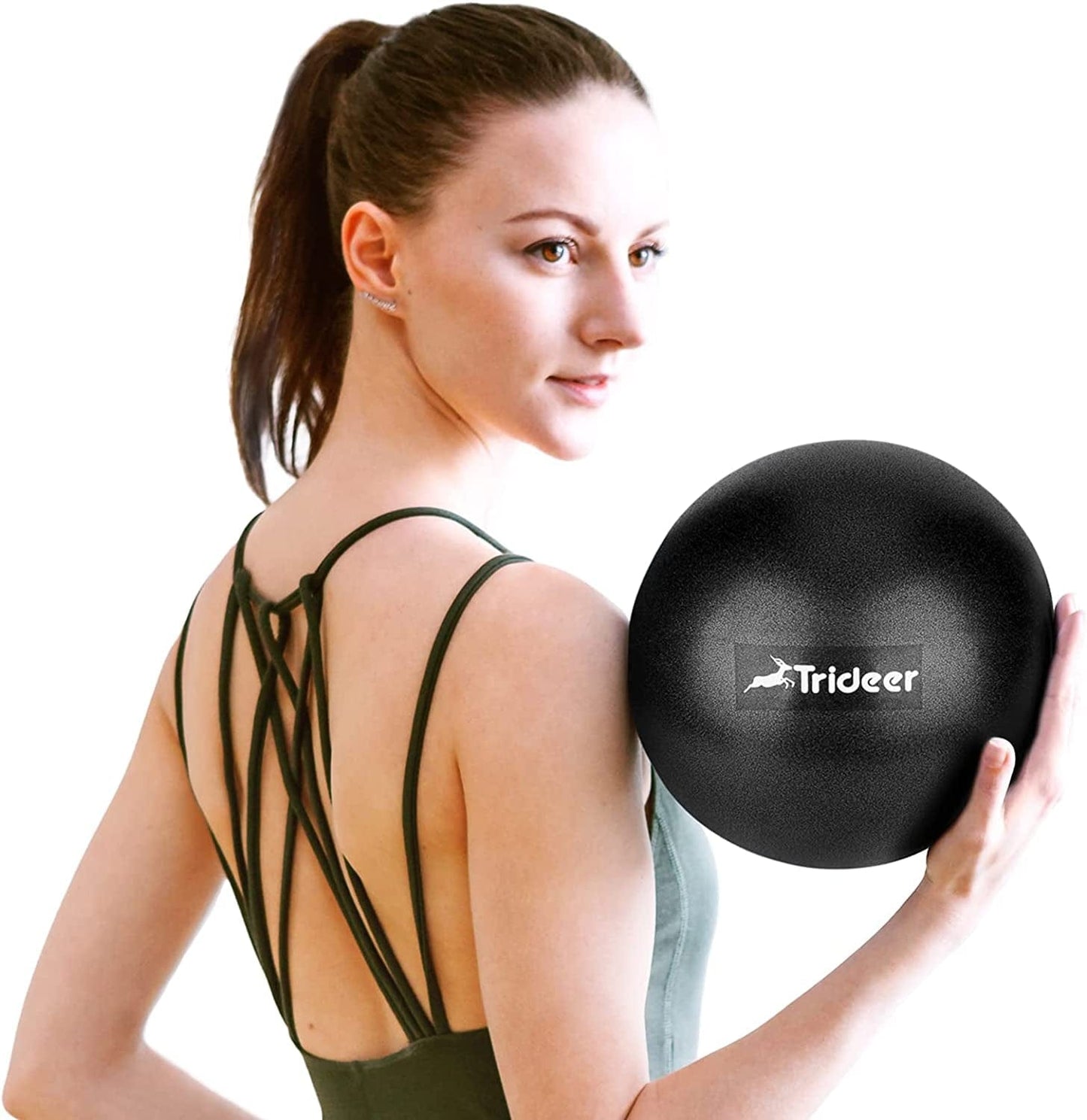 Trideer Pilates Ball 9 Inch Core Ball, Small Exercise Ball with Exercise Guide Barre Ball Bender Ball Mini Yoga Ball for Pilates, Yoga, Core Training, Physical Therapy, Balance, Stability, Stretching