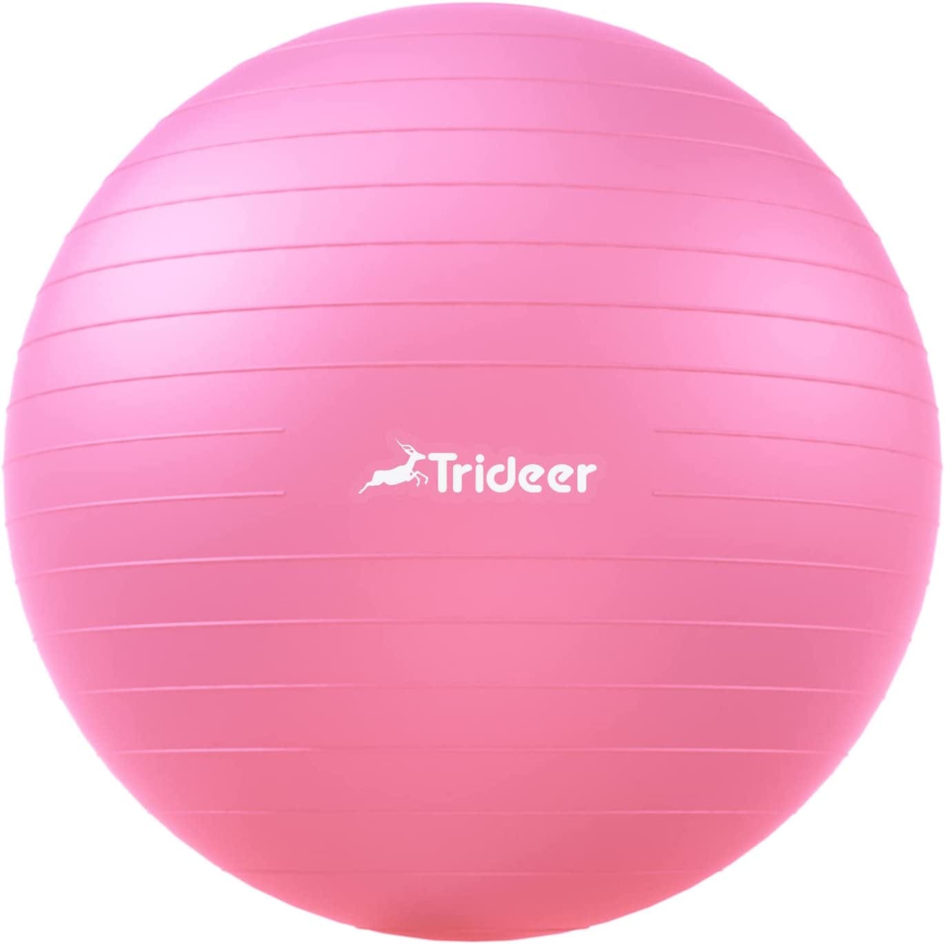 Trideer Yoga Ball Exercise Ball, 5 Sizes Ball Chair, Heavy Duty Swiss Ball for Balance, Stability, Pregnancy and Physical Therapy, Quick Pump Included