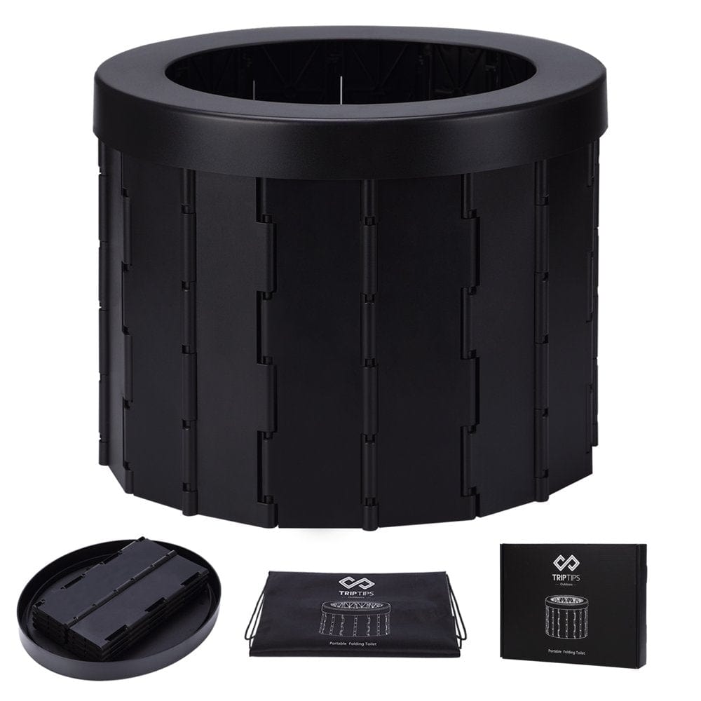 TRIPTIPS Portable Toilet for Car Travel Toilet Camping Toilet Waterproof Camping/Boat/Hiking/Long Trips (Black)