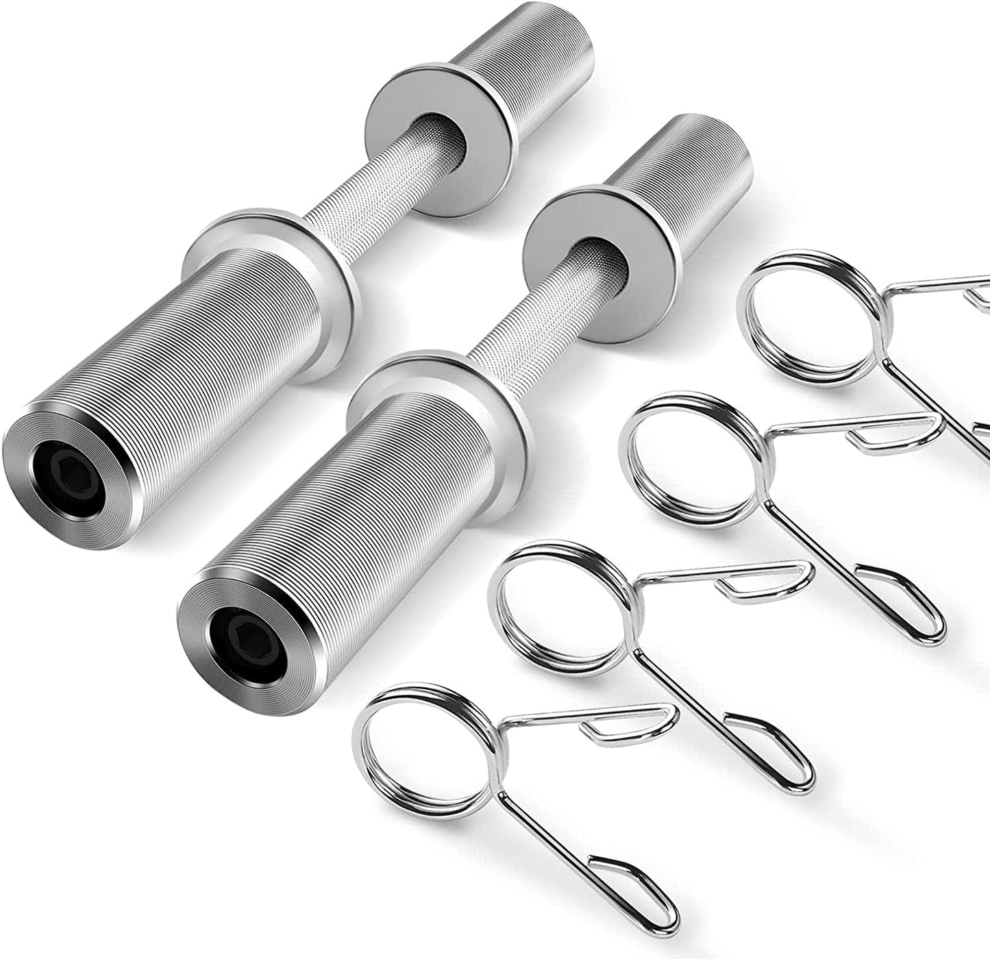 Uboway Olympic Dumbbell Handles 16” /20”Olympic Dumbbell Bar for 2" Olympic Weight Plates with 2 Spring Collars Loadable Dumbbells