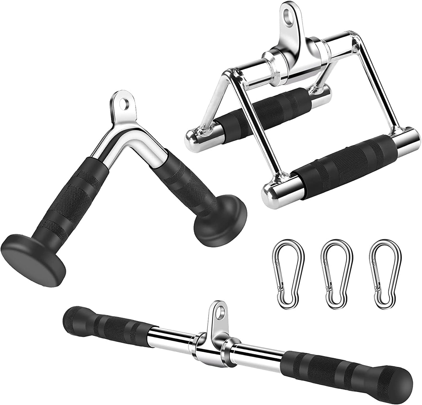 Ulalov Gym Cable Attachments, Cable Machine Attachment Double D Row Handles, Tricep Rope, V Shaped Bar, Rotating Straight Bar, Gym Handles Cable Machine Accessories Pulldown Attachment for Home Gym