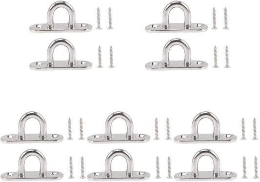 ULTECHNOVO 10Sets Chair Metal with Anchor Hooks Indoor Eye Suspension Mount Screw Trainer Wall Hammock Heavy Outdoor for Plate Duty Hanging Screws Bracket Stainless Swing Steel Gym Hardware