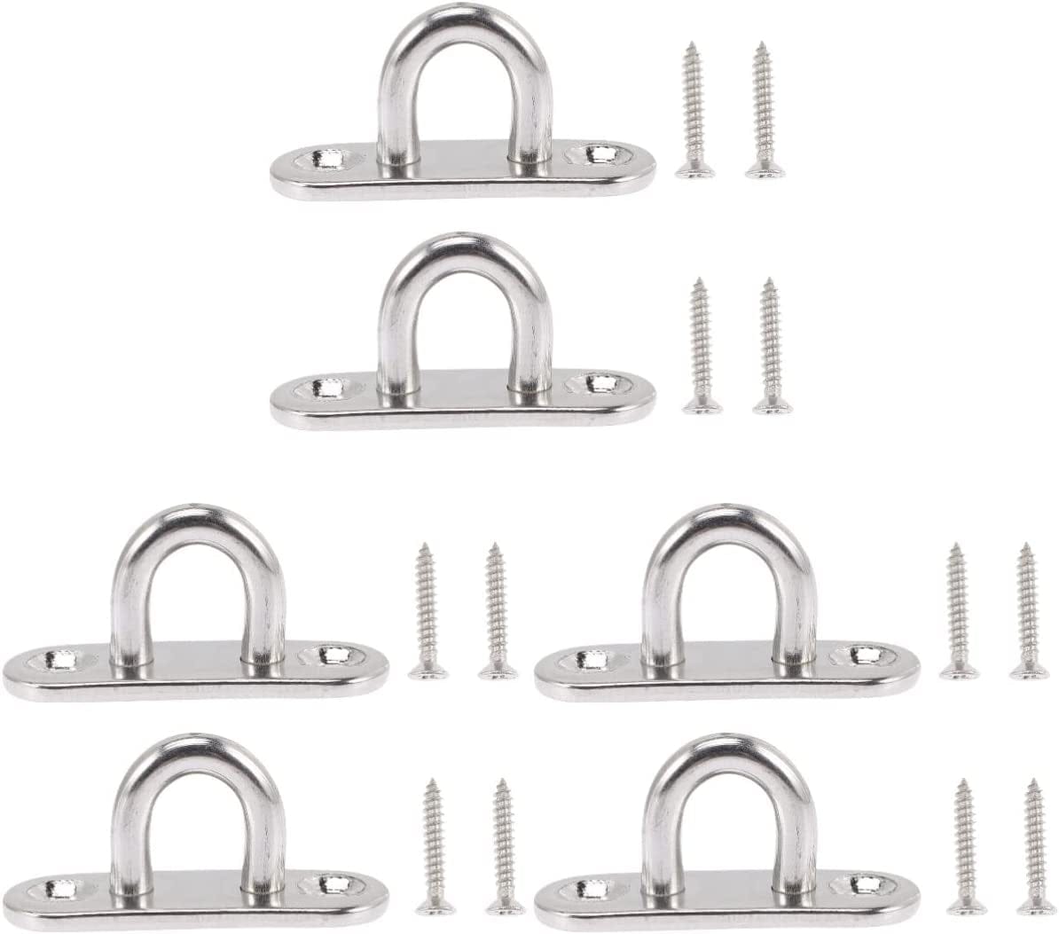 ULTECHNOVO 4Sets Mount Swing Strap Hanging Chair Steel Ceiling Duty Plate with Stainless Screws Eye Metal Wall Gym Hooks Indoor Hardware Hammock Bracket Screw Trainer Heavy Outdoor For