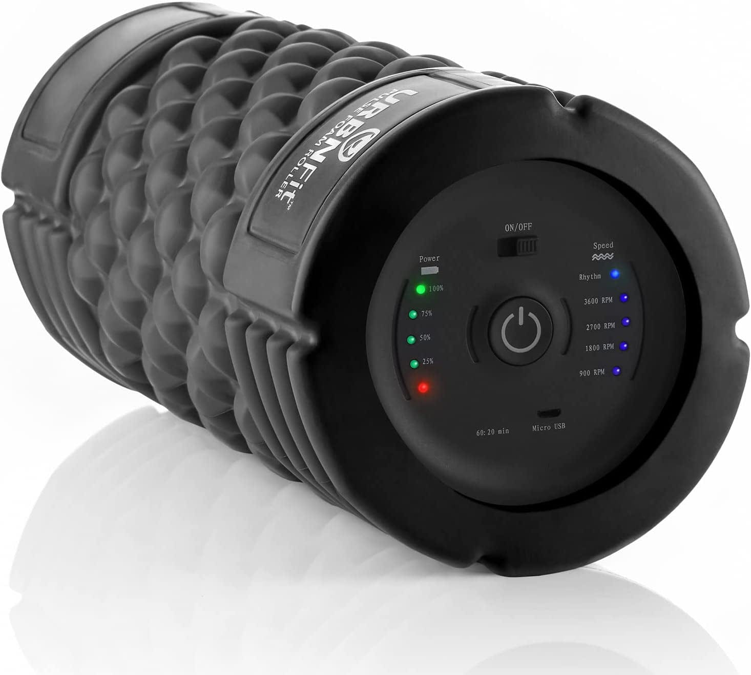 Urbnfit Vibrating Foam Roller - Electric Muscle & Back Roller W/ 5 Speeds for Physical Therapy Exercise, Deep Tissue Massage, Post Workout Recovery and Trigger Point Release﻿