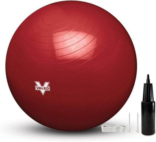 Valeo Exercise Body Ball - Professional Grade Anti-Burst Fitness, Balance Ball for Pilates, Yoga, Stability Workout & Training Physical Therapy
